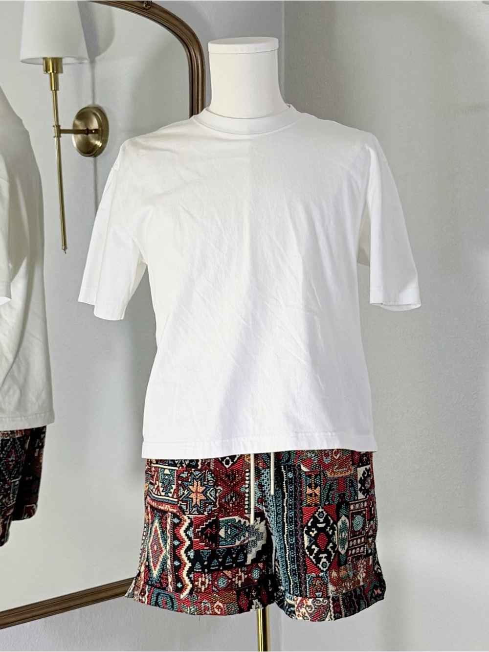Maison Article Black Mesh Shorts with Tapestry Trim Size Small JMO12382